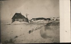 Frontier Winter photo of farm, windmill, horse Landscapes Postcard Postcard Postcard