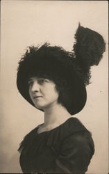 Woman in an Ostrich Feather Hat Women Postcard Postcard Postcard