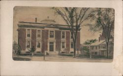 School or Town Hall, Hand-tinted photo Buildings Postcard Postcard Postcard