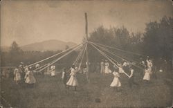 Children Dancing Around a Maypole Postcard