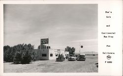 Poe's Cafe and Continental Bus Stop California Postcard Postcard Postcard