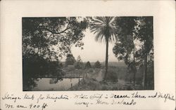 Storage lake for irrigation. Postcard