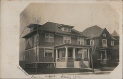 Rooming House, two story, attic rooms and basement. Real photo. Buildings Postcard Postcard Postcard