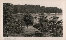 One Lane Wooden Bridge to Spruce Head Island Postcard