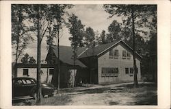 Log Cabin/Lodge, Car Postcard