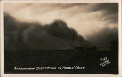 Approaching Dust Storm in Middle West Garden City, KS Conard Postcard Postcard Postcard