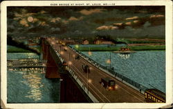 Eads Bridge At Night St. Louis, MO Postcard Postcard