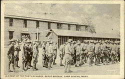 In Front Of The Post Exchange, Depot Brigade Fort Devens, MA Postcard Postcard