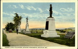 Pennsylvania Volunteer Infantry Monuments Antietam, MD Postcard Postcard