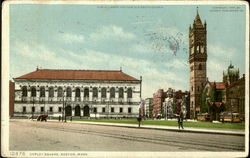 Public Library And New Old South Church, Copley Square Boston, MA Postcard Postcard