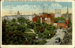 Boston Common And Beacon Hill Section Massachusetts Postcard Postcard