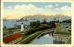 U. S. Battleship Fleet, Hampton Roads Postcard