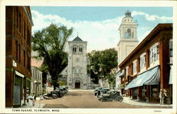 Town Square Plymouth, MA Postcard Postcard