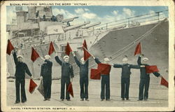 Signal Practice, Naval Training Station Postcard