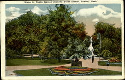 Scene In Public Garden Boston, MA Postcard Postcard