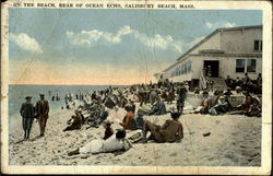 On The Beach Rear Of Ocean Echo Salisbury Beach, MA Postcard Postcard