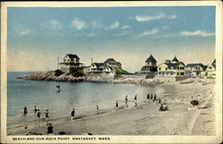 Beach And Gun Rock Point Nantasket Beach, MA Postcard Postcard