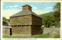 Old Block House, Fort Weston Postcard