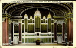 The Herman Kotzschmar Memorial Organ, City Hall Postcard