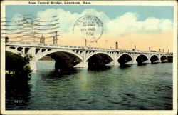 New Central Bridge Lawrence, MA Postcard Postcard