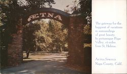 Entrance to Aetna Springs Resort California Postcard Postcard Postcard