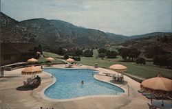 Lawrence Welk's Country Club Village Welkome Inn Restaurant Pool Area, mountains Postcard