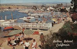 Beach Scene Balboa Island, CA Postcard Postcard Postcard