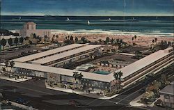 Aerial View of Surf Rider Inn with Ocean in the Background Postcard