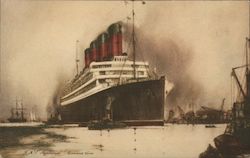 RMS Lusitania - Cunard Line Steamers Postcard Postcard Postcard