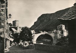 Bridge on Neretva river Mostar, Bosnia–Herzegovina Eastern Europe Postcard Postcard Postcard