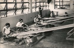 Women Weaving with Backstrap Looms Postcard