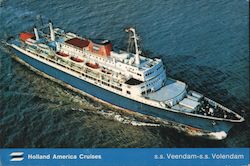 Holland America Cruises - s.s. Veendam - s.s. Volendam Postcard