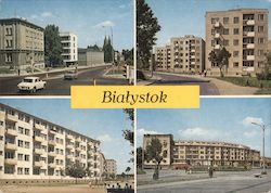 Four street views of Białystok, Poland Postcard