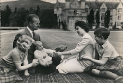 THE ROYAL FAMILY AT BALMORAL. Gt. Britain Royalty Postcard Postcard Postcard