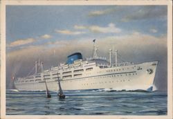 Flotta Lauro - Turbo Ships S.S. Roma and Sydney Postcard