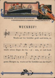 Wake Up Call - Hamburg-South American Steamship Company Postcard