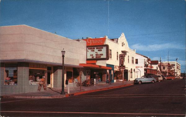 Lighthouse Street - Main Thoroughfare Pacific Grove, Ca Postcard