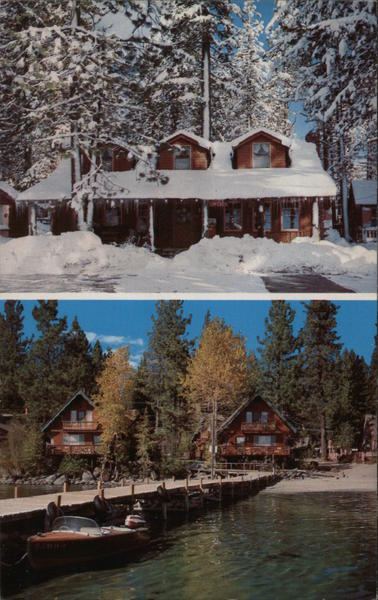 Rustic Cottage Resort Tahoe Vista CA Postcard   Card00792 Fr 