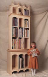 Girl and Handcrafted Bookcase, Pleasant Street Furniture Postcard