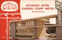 Richelieu Hotel Garden Court Motel San Francisco, CA Postcard Postcard Postcard