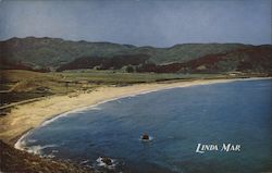 Beach and mountain view of Linda Mar Pacifica, CA Postcard Postcard Postcard