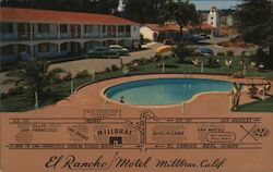 El Rancho Motel Millbrae, CA Postcard Postcard Postcard