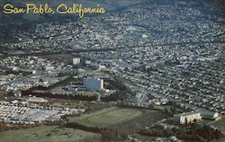 An Aerial View of the Thriving Town of San Pablo and the Brookside Hospital Shown in the Center of the Picture California Postca Postcard