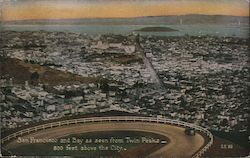 San Francisco and Bay as seen from Twin Peaks California Postcard Postcard Postcard