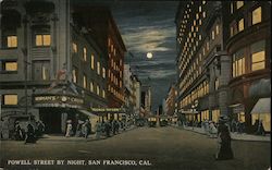 Powell Street by Night Postcard