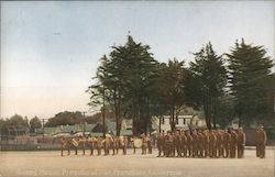 Guard Mount Presidio , guard band, troops at attention Postcard