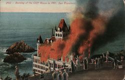 Burning of the Cliff Hous in 1907 San Francisco, CA Postcard Postcard Postcard