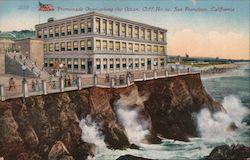 Promenade Overlooking the Ocean - Cliff House Postcard