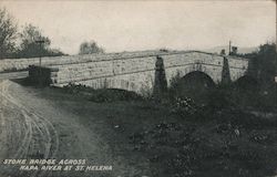 Stone Bridge Across Napa River at St Helena Postcard