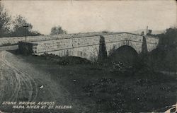 Stone Bridge Across Napa River Postcard